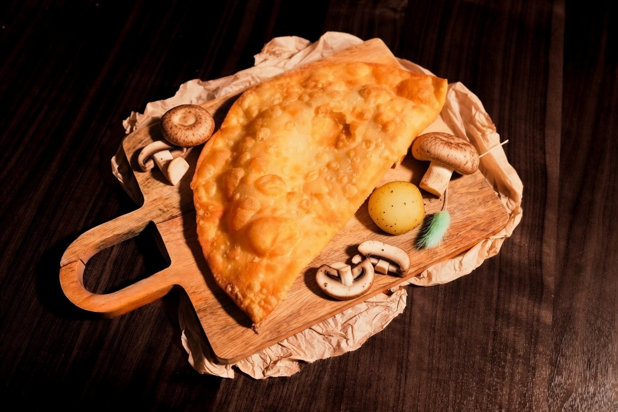 Cheburek cu cartofi si ciuperci
