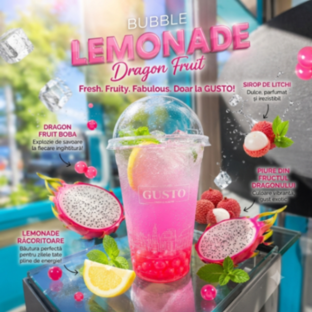 Bubble Dragon Fruit Lemonade